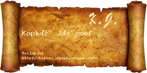 Kopkó József névjegykártya