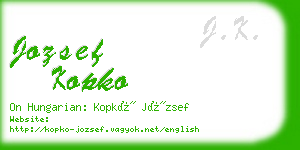 jozsef kopko business card